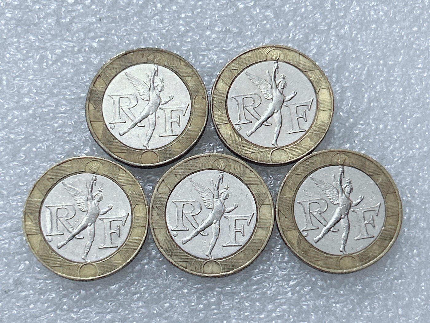 第一海外回流一元起拍收藏 散集专场  第297期 法国10法郎双色币 5枚