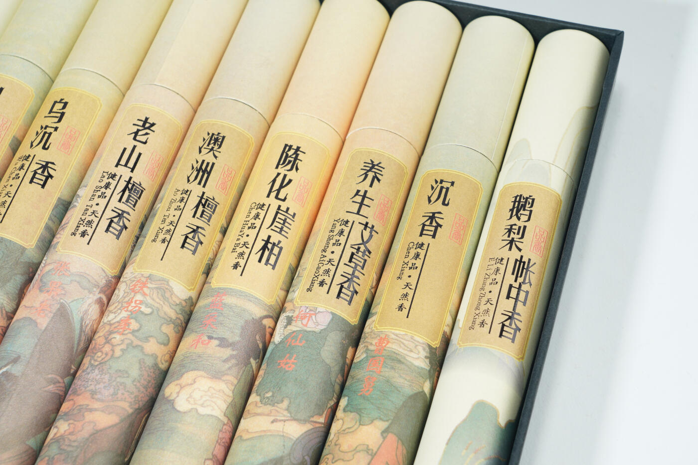 上海都达杂项专场十三（全场包邮】 天然沉香、星洲水沉、雪中春信等健康线香 十筒一套