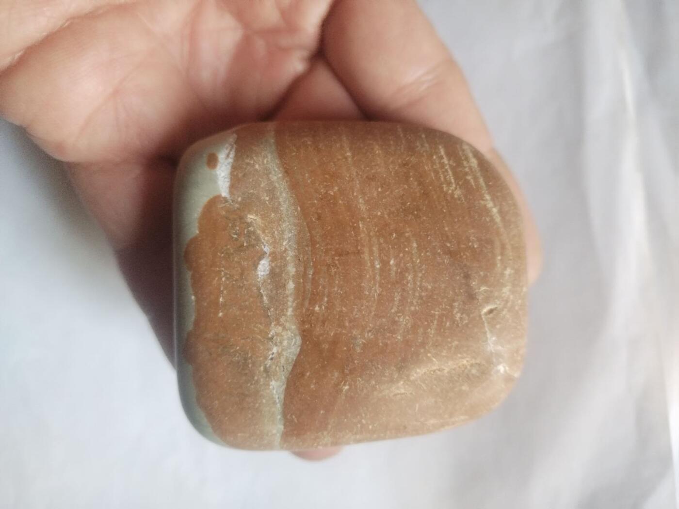 综合 松花石手把件。上岸。