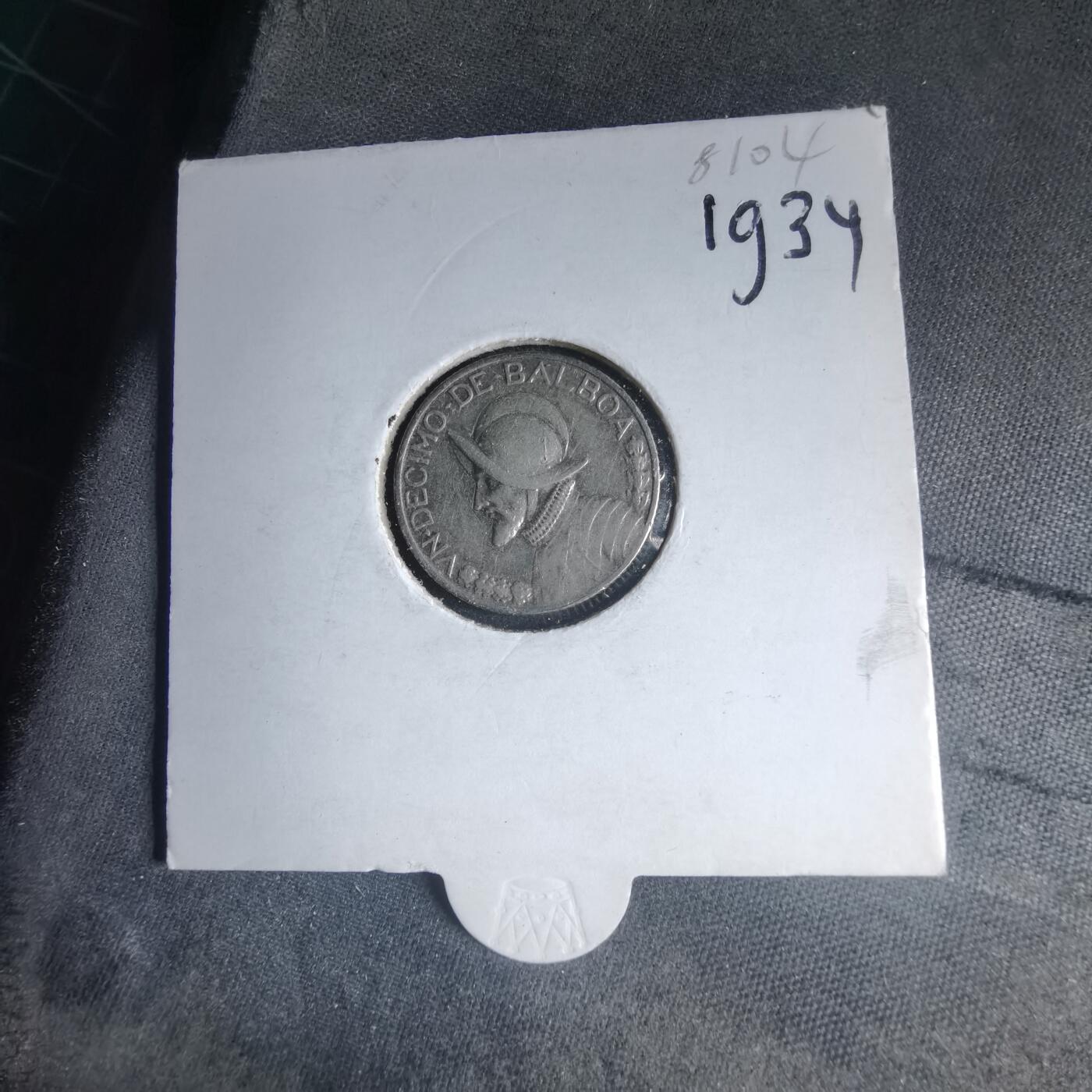 沼泽如烟--第981场 巴拿马1934年十分之一巴波亚银币2.5克九成银