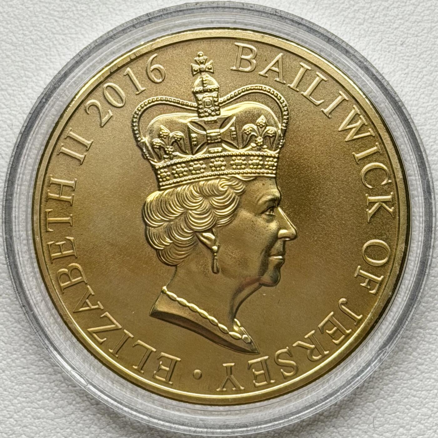 ＜星葵🌻钱币社＞散币克朗场第69期·2月3日发货 泽西岛2016年女王90岁生日5镑克朗型纪念币