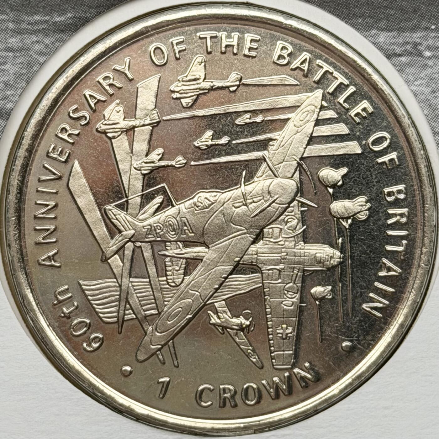 ＜星葵🌻钱币社＞散币克朗场第69期·2月3日发货 〈邮币封〉马恩岛2000年不列颠空战60周年1克朗纪念币