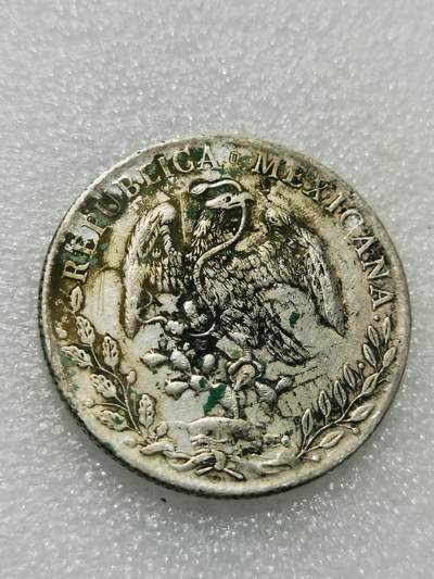 天下钱庄专场欢迎参拍 - 1893墨西哥鹰洋，有戳