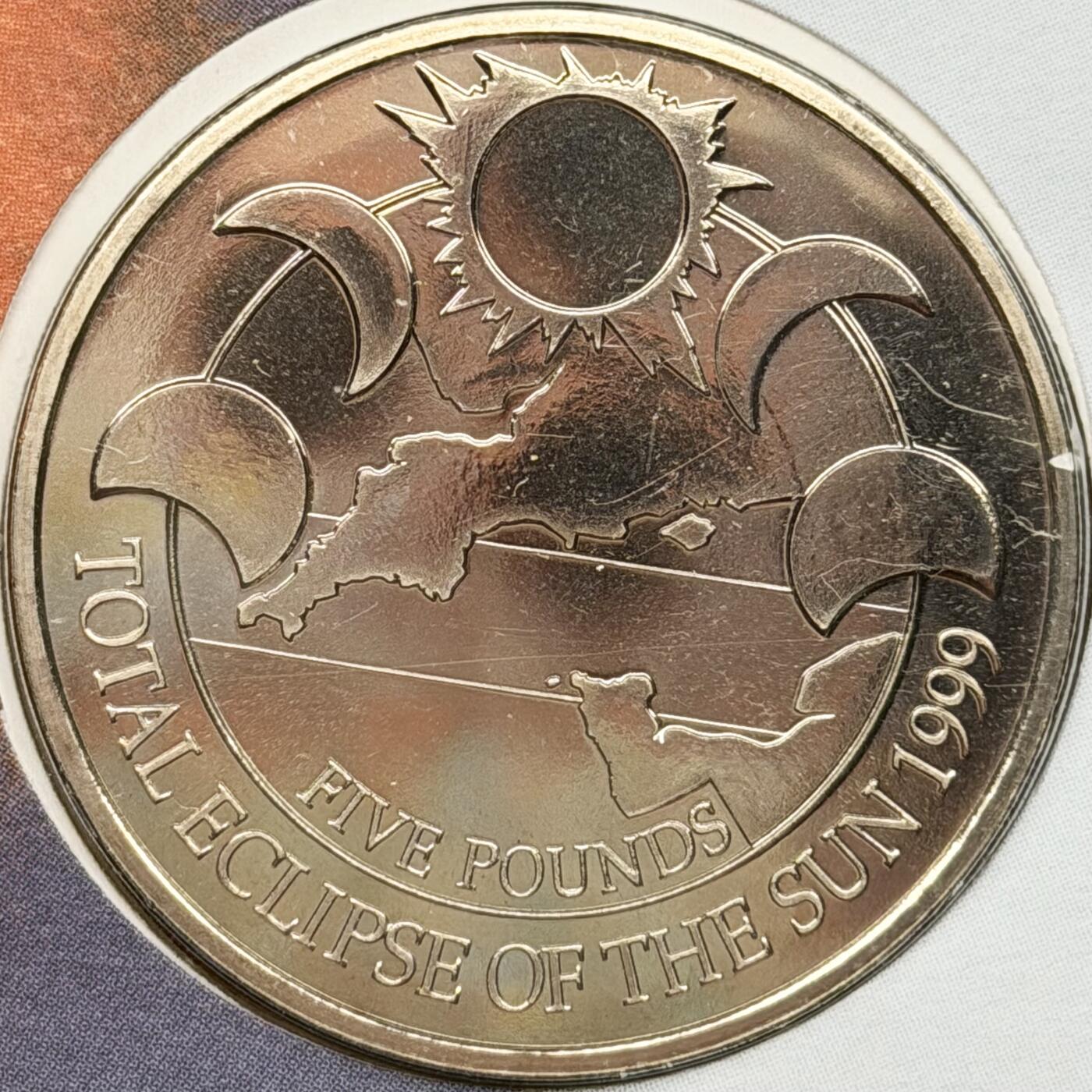 ＜星葵🌻钱币社＞散币克朗场第69期·2月3日发货 〈邮币封〉奥尔德尼岛1999年日全食5镑克朗型纪念币