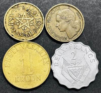 文馨钱币收藏 2026新年第五场（第 291 场）【长期接代拍品】 - 法国 10 法郎，法属摩洛哥 10 法郎，卢旺达 2 法郎，爱沙尼亚 1 克朗