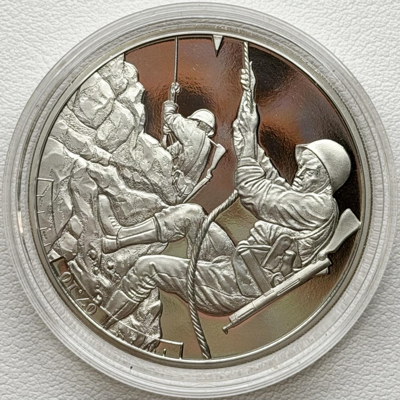 ＜星葵🌻钱币社＞散币克朗场第69期·2月3日发货 泽西岛2019年诺曼底登陆24小时·7点10·美国游骑兵发动攻击5镑克朗型精制纪念币