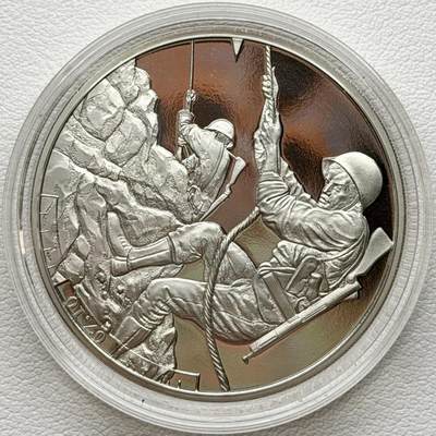 ＜星葵🌻钱币社＞散币克朗场第69期·2月3日发货 - <发行量19995·根西岛和泽西岛联合发行>泽西岛2019年诺曼底登陆24小时·7点10·美国游骑兵发动攻击5镑克朗型精制纪念币