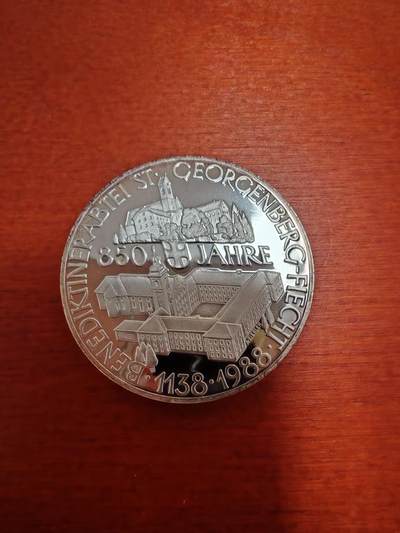 长老汇蛇年精选第九十七场拍卖 - 1988奥地利圣格奥尔根贝格修道院850周年500先令精制银币，24克925银