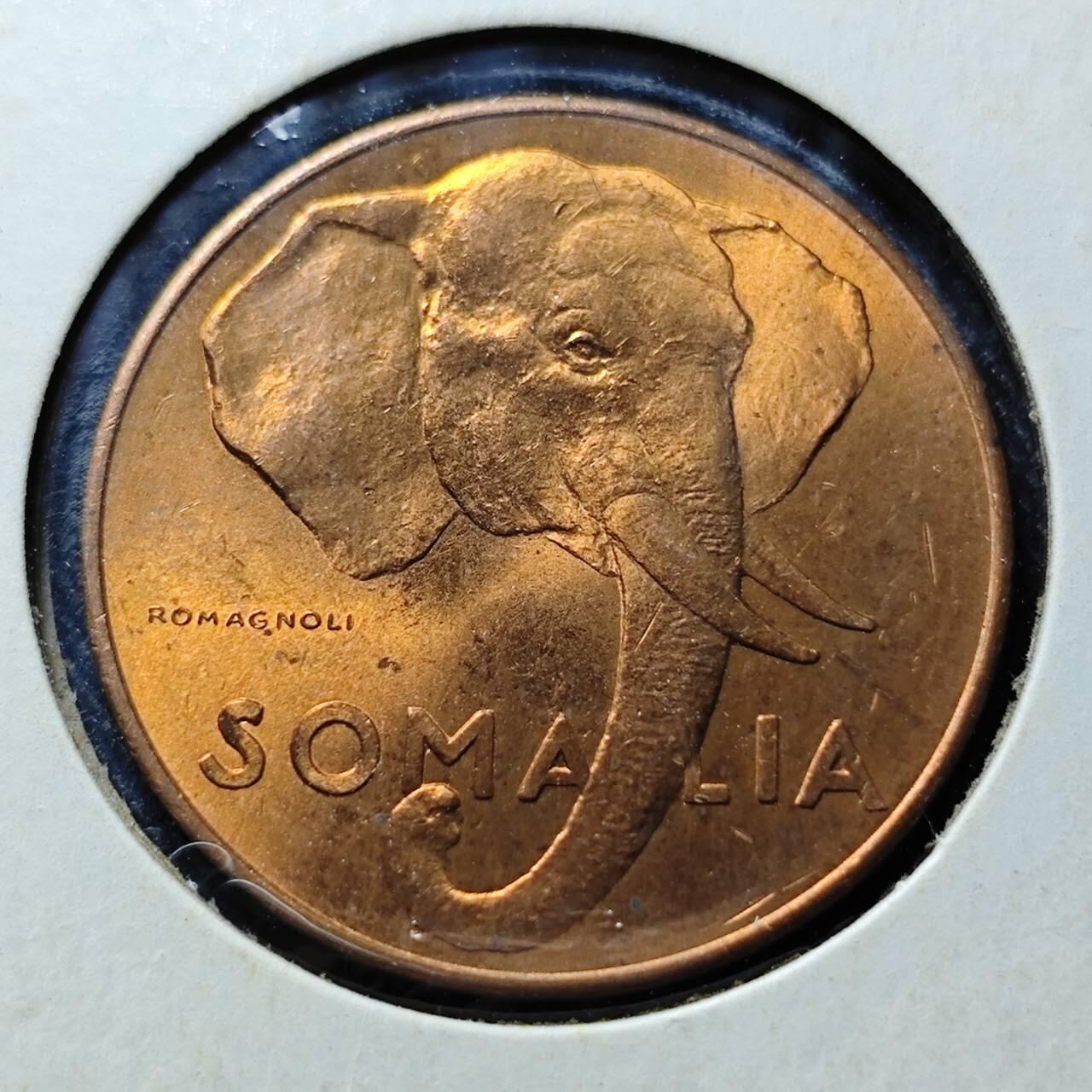 KK钱币收藏小铺  第398期 百期特拍（四拍之二） 2月预留时间 周末发货  1950意属索马里10分铜币 好品 大象!