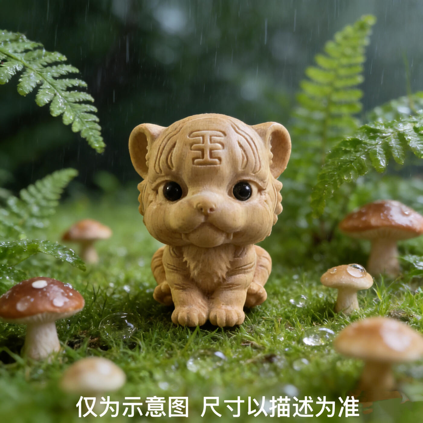 零元拍：哈基米系列，黄杨木雕12生肖之：虎宝，高约：40MM。就这么可