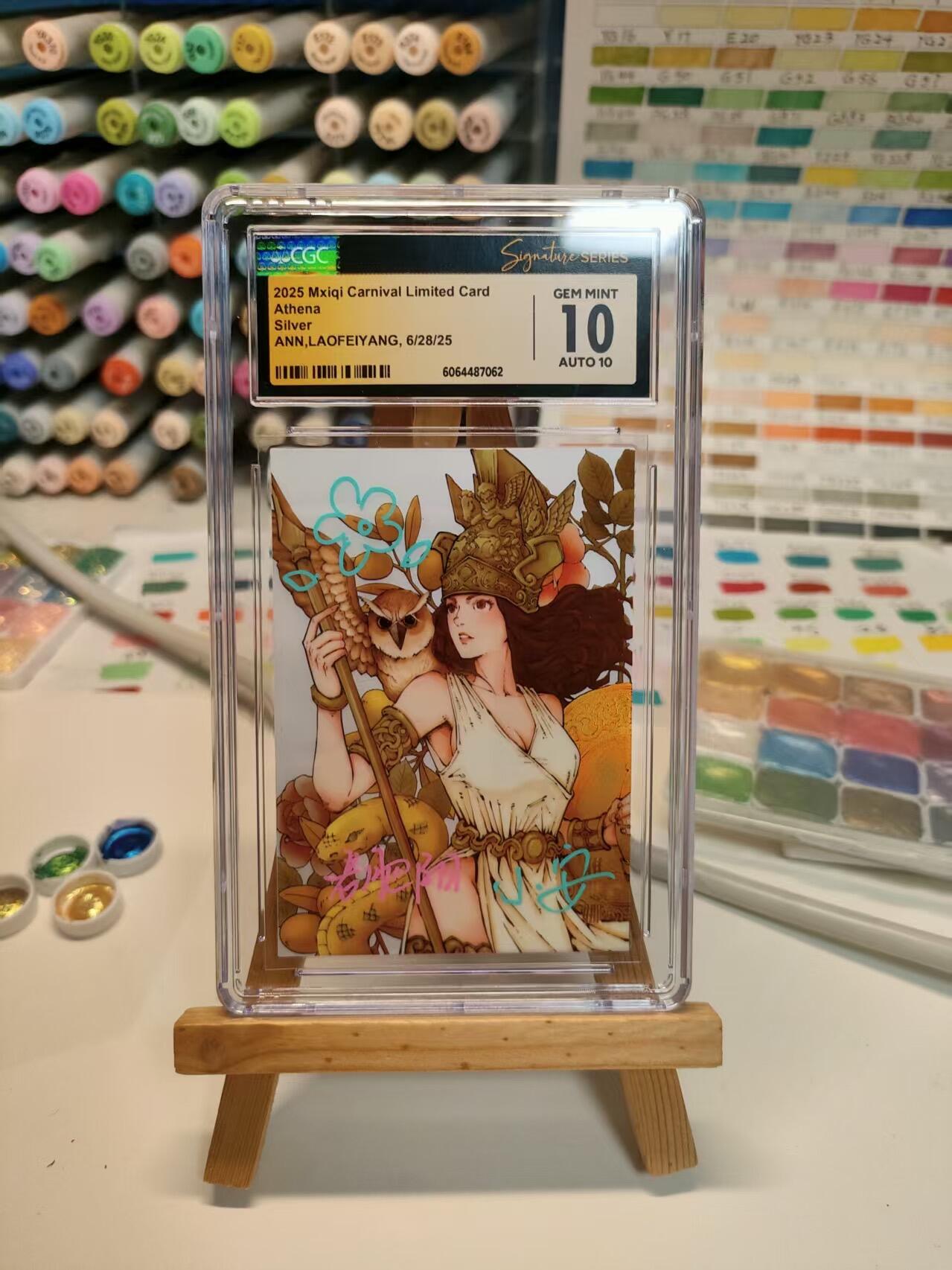 【公益拍卖】小花瓣公益拍卖 拍卖款全部捐给罹患重病卡友 【cgc现场评级】小花瓣 雅典娜银卡 双签 编号55/300