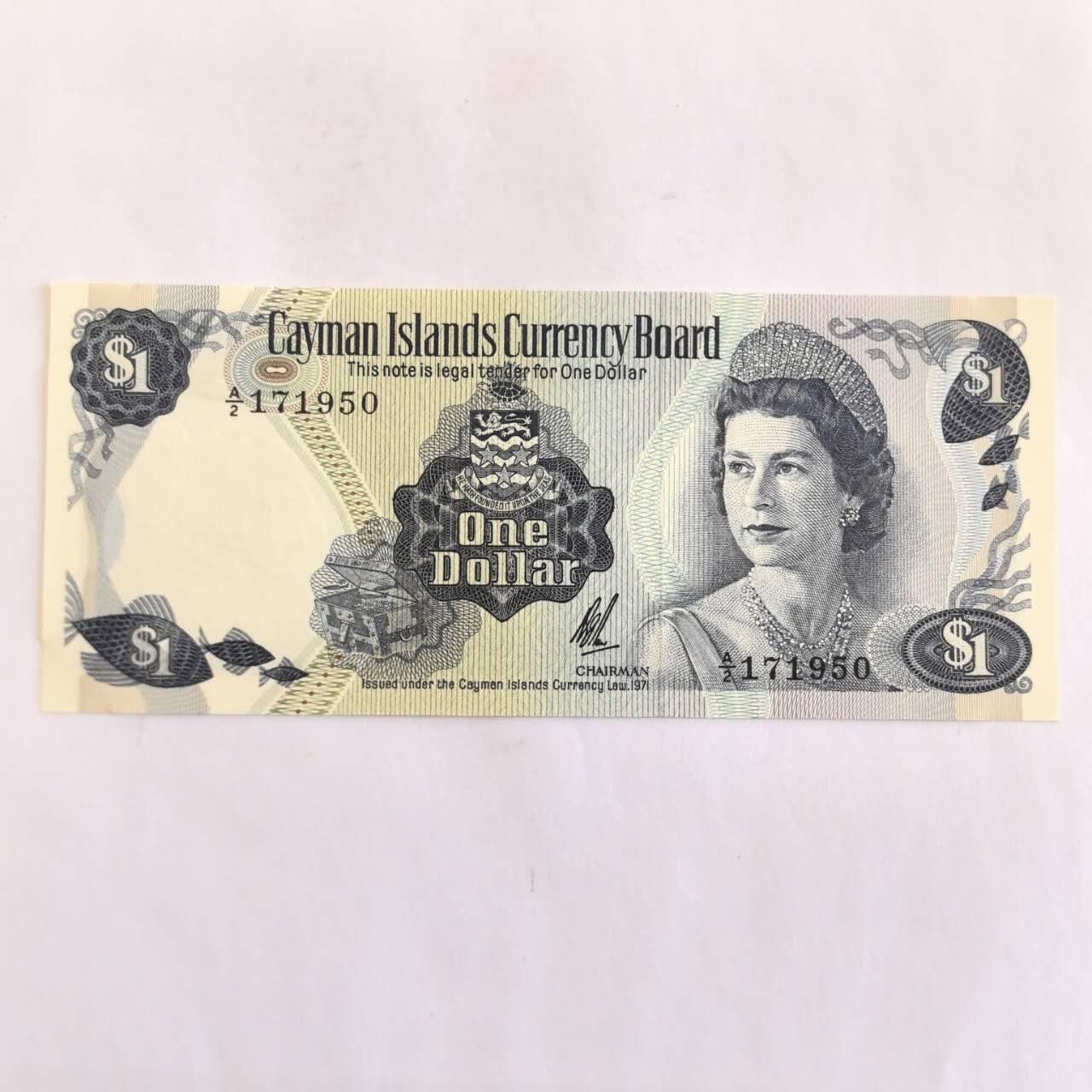 各国外币第110期 开曼群岛1元1971年初版 全新