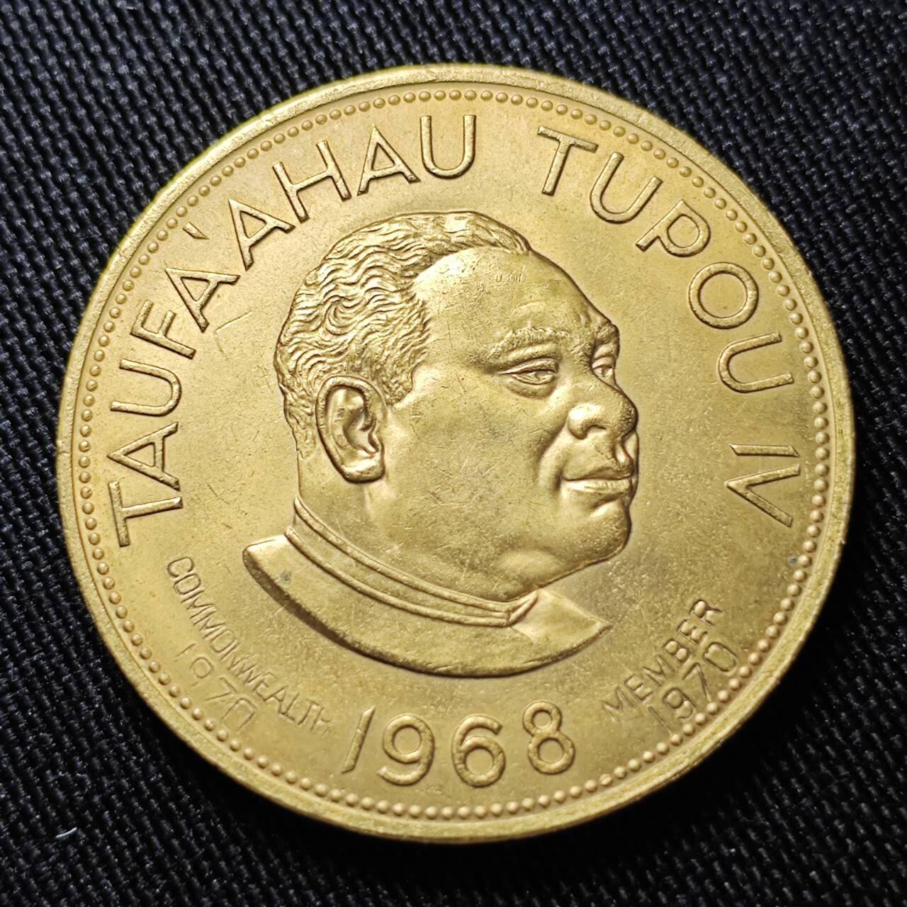 KK钱币收藏小铺  第398期 百期特拍（四拍之二） 2月预留时间 周末发货  1968汤加1潘果镀金币 加字版