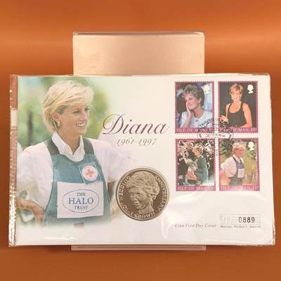 ＜星葵🌻钱币社＞散币克朗场第69期·2月3日发货 - 〈邮币封〉马恩岛1991年戴安娜王妃1克朗纪念币