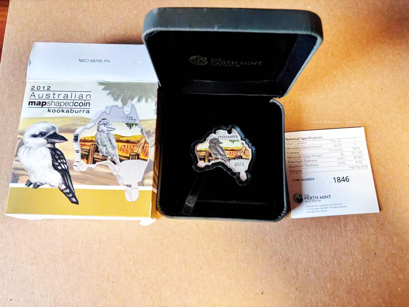 【Blue Auction】世界纸币精拍第781期——18级TOP拍卖/信誉/品质/专业/高效💫 【带证书 带盒】澳大利亚 笑翠鸟 2012年1盎司纯银异形彩银银币 