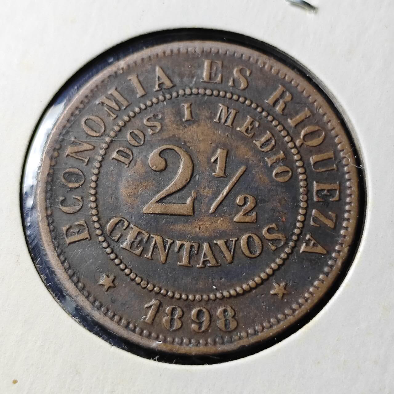 KK钱币收藏小铺  第398期 百期特拍（四拍之二） 2月预留时间 周末发货  1898智利2.5分铜币