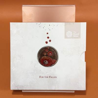 ＜星葵🌻钱币社＞散币克朗场第69期·2月3日发货 - 奥尔德尼岛2014年将士阵亡日卡装5镑克朗型彩色纪念币