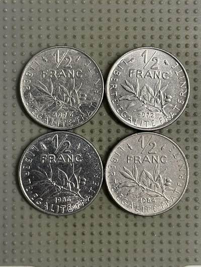 2026年第19场各国散币拍卖（总第169场） - 法国1/2法郎4枚