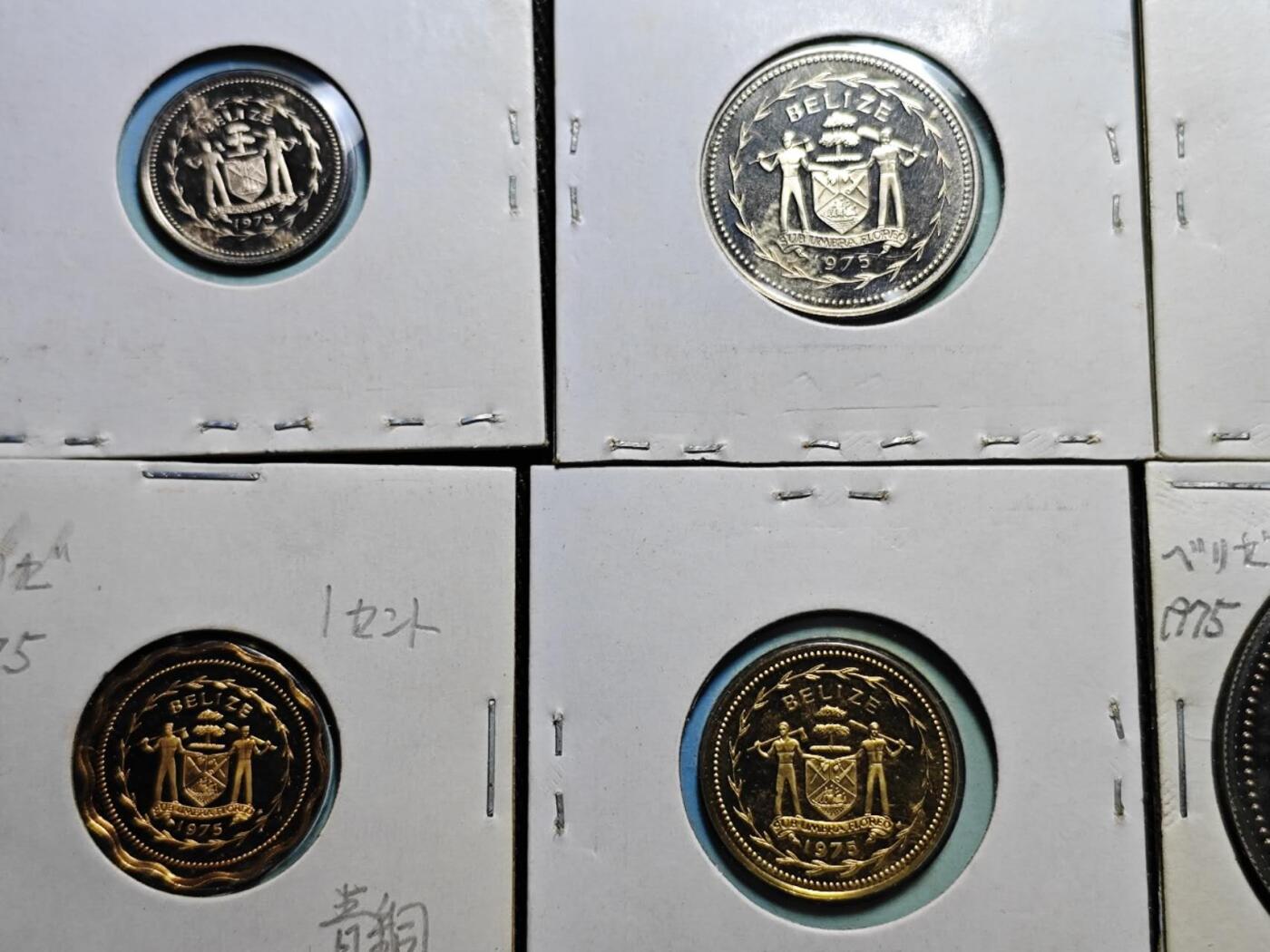 KK钱币收藏小铺  第398期 百期特拍（四拍之二） 2月预留时间 周末发货  1975伯利兹大小面值清年精制 铜镍套币 鸟版！