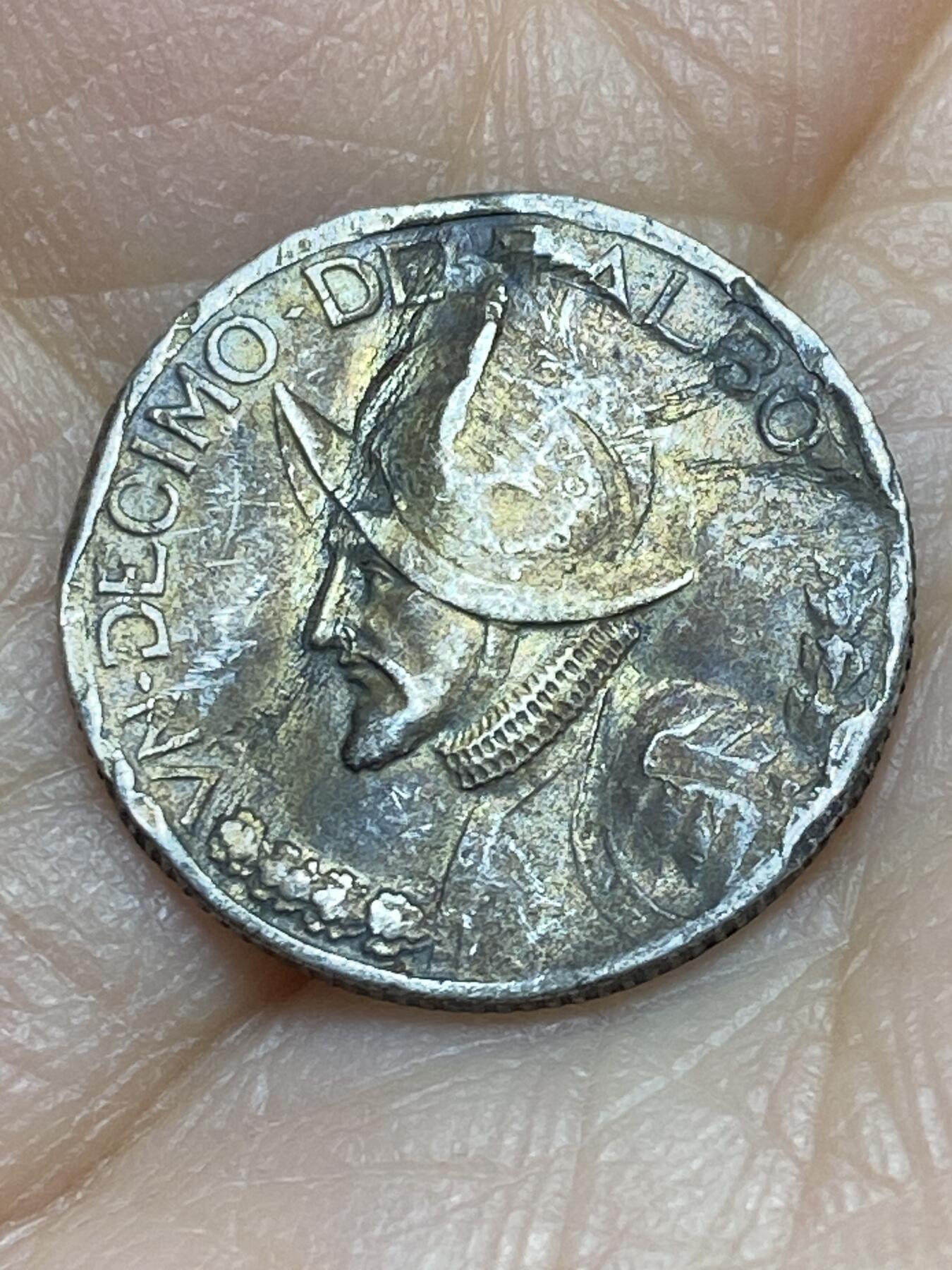 2026年第十六场(总第一百八十五场）外国好品散币场(免佣金) 有伤不平–巴拿马🇵🇦1930年1/10巴波亚银币(第一版首发年，900高银)