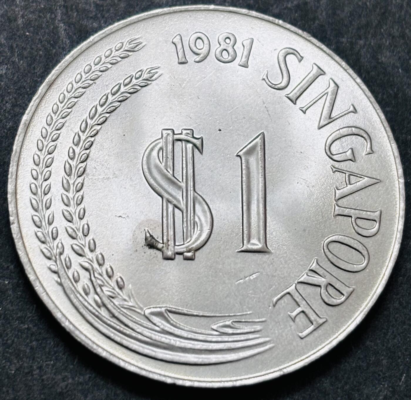 文馨钱币收藏 2026新年第五场（第 291 场）【长期接代拍品】 原光 1981 年新加坡狮子大一元