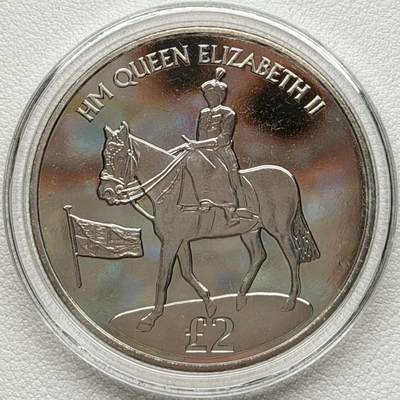 ＜星葵🌻钱币社＞散币克朗场第69期·2月3日发货 - 南乔治亚岛和南桑威奇群岛2016年女王登基90周年2镑克朗型纪念币