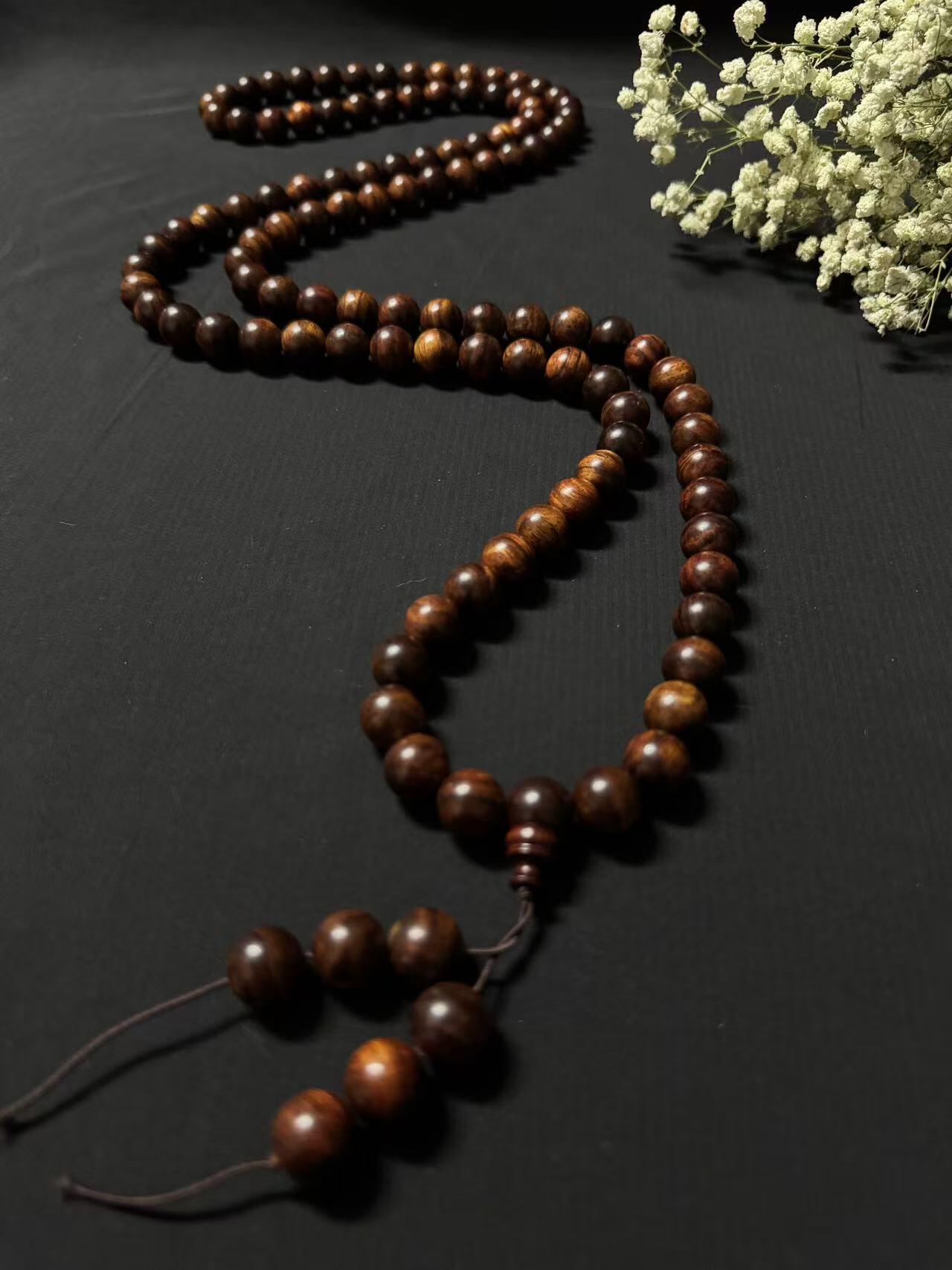 零元拍：海南黄花梨 108/1MM 长串佛珠