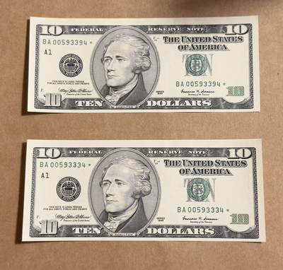 【礼羽收藏】🌏世界钱币拍卖第122期 - 99年首发大头10美元补号两张unc品相