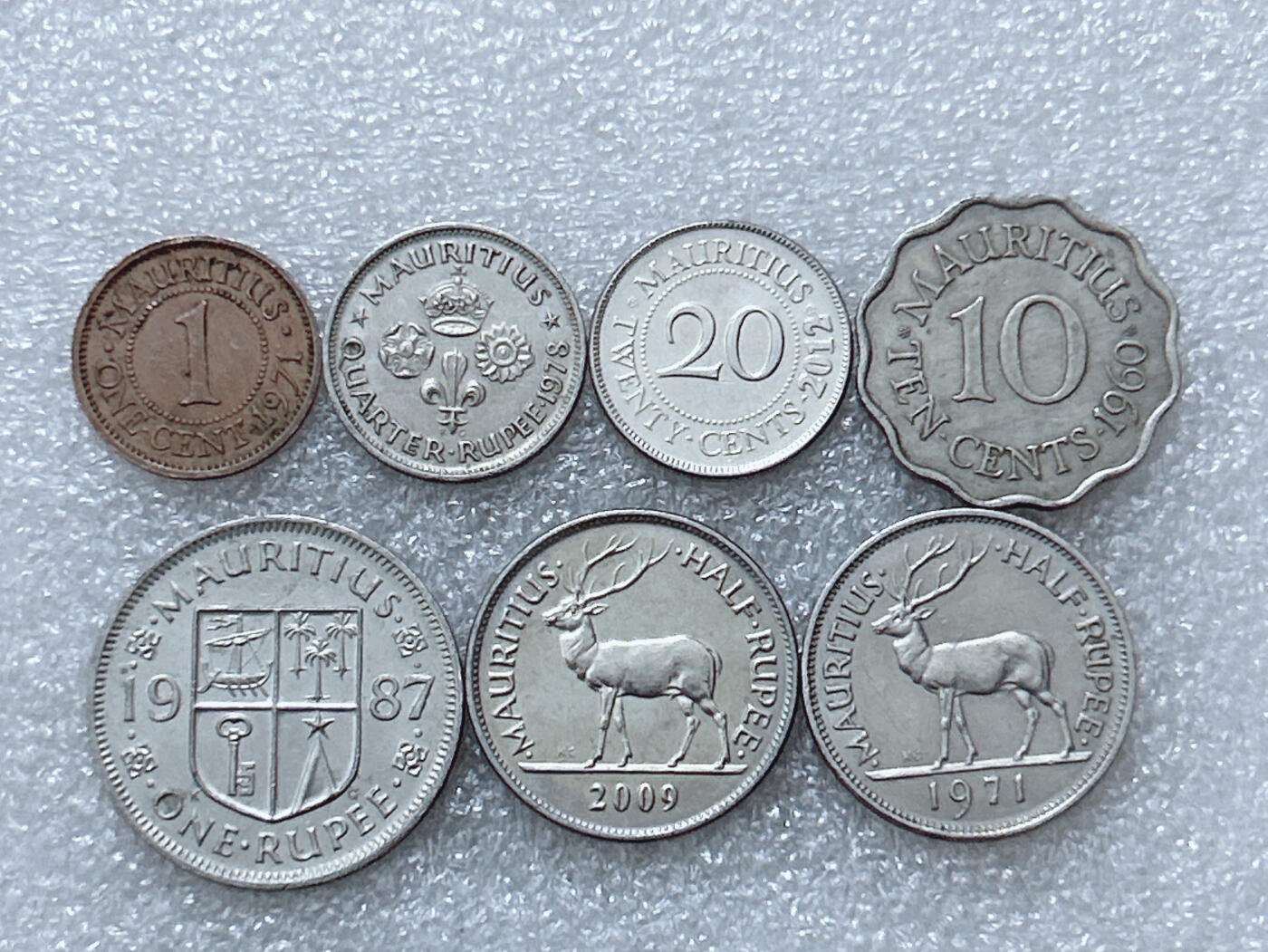 第一海外回流一元起拍收藏 散集专场  第297期 毛里求斯硬币 7枚