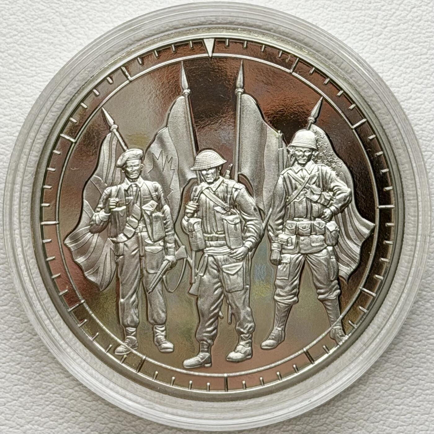 ＜星葵🌻钱币社＞散币克朗场第69期·2月3日发货 泽西岛2019年诺曼底登陆24小时·联盟军部队成功登陆解放开始5镑克朗型精制纪念币