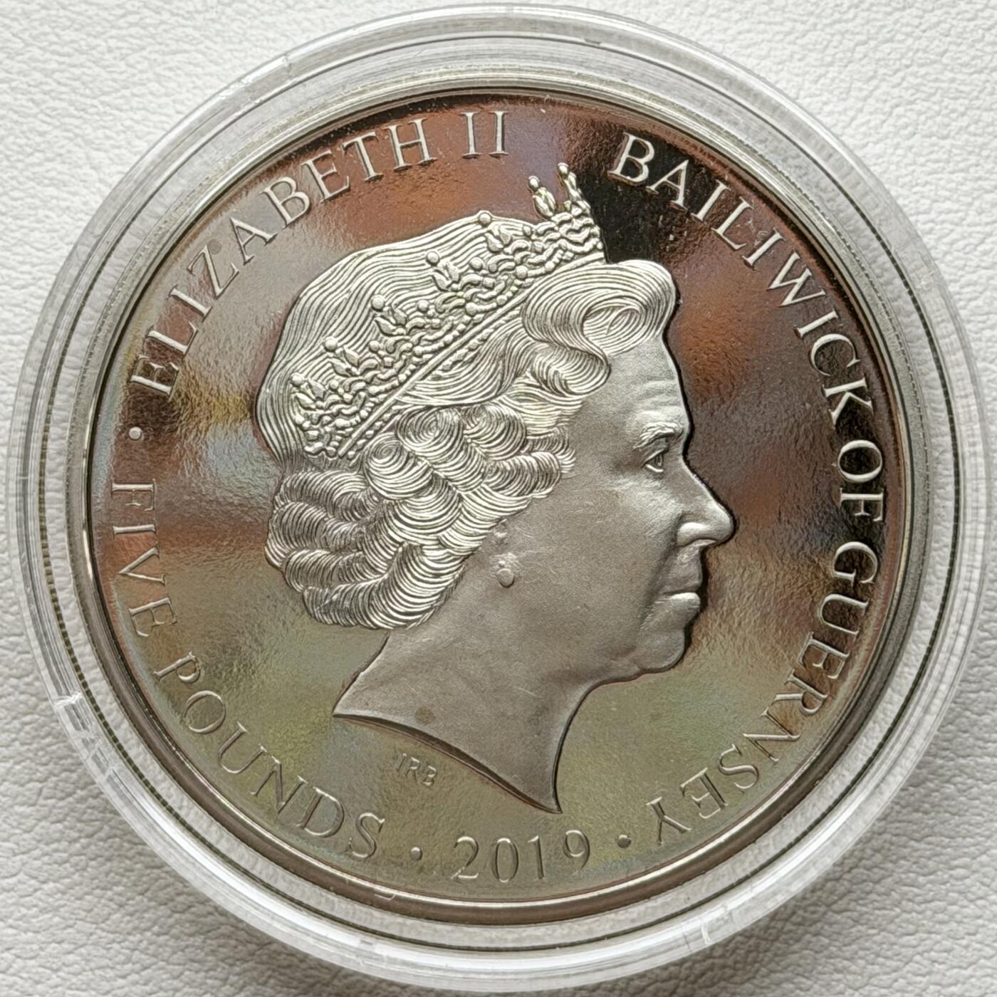 ＜星葵🌻钱币社＞散币克朗场第69期·2月3日发货 根西岛2019年诺曼底登陆24小时·14点·剑海滩激战5镑克朗型精制纪念币