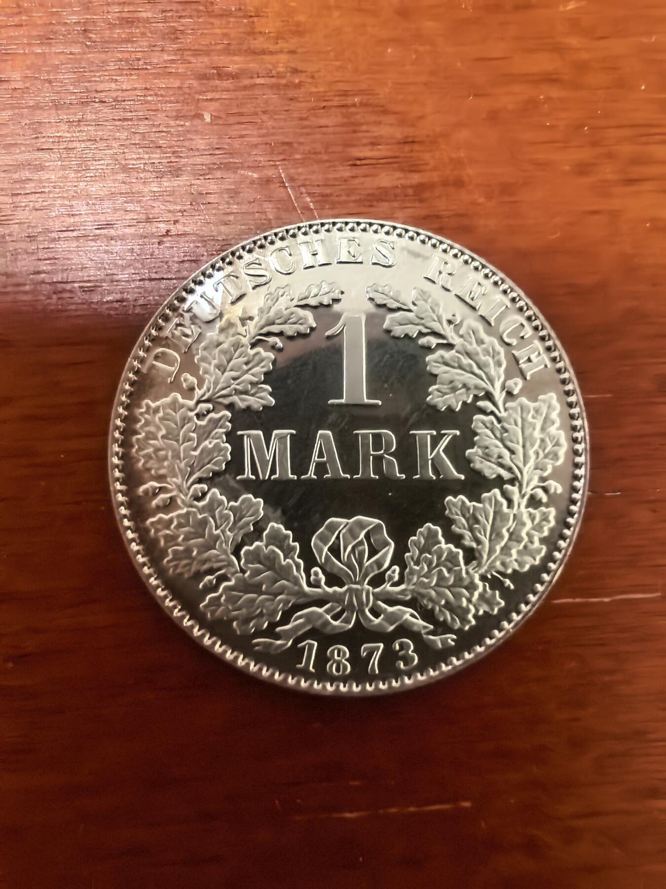 长老汇蛇年精选第九十七场拍卖 2001德国复刻1873年1马克精制银币，4.93克999银