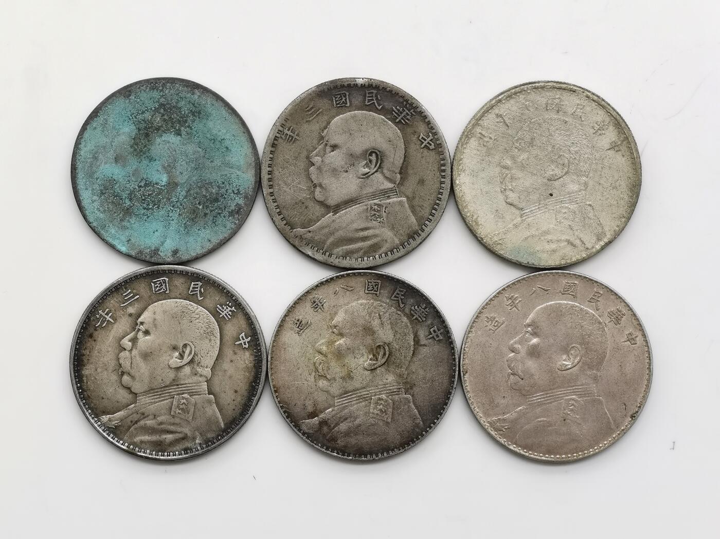 博洋堂世界钱币拍卖第159期（全场包邮） 大头真银“学习币”六枚，153g，银价暴涨