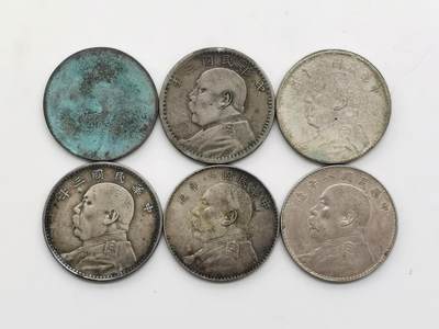 博洋堂世界钱币拍卖第159期（全场包邮） - 大头真银“学习币”六枚，153g，银价暴涨