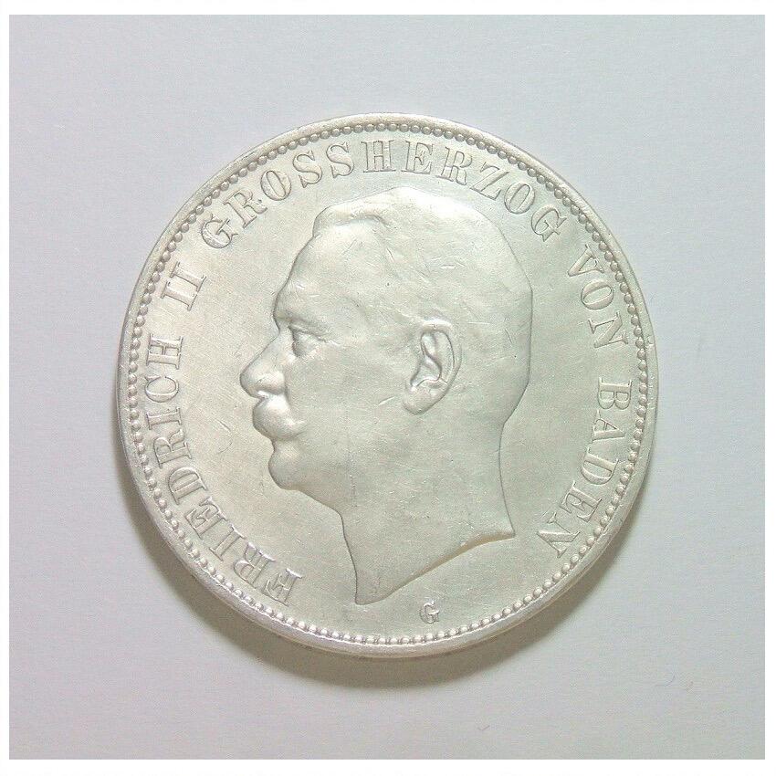 【银】德国巴登1913年 腓特烈二世5马克大银币 爽品