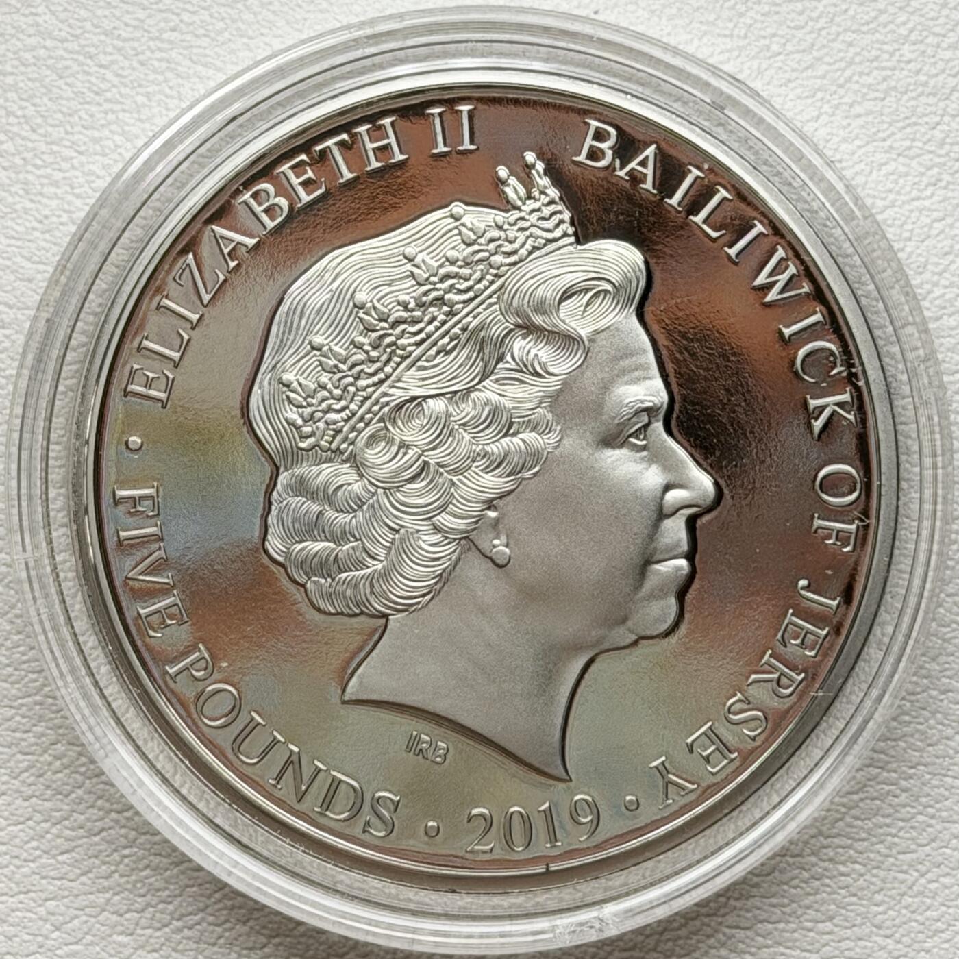 ＜星葵🌻钱币社＞散币克朗场第69期·2月3日发货 泽西岛2019年诺曼底登陆24小时·0点35·炮兵确保桥梁安全5镑克朗型精制纪念币