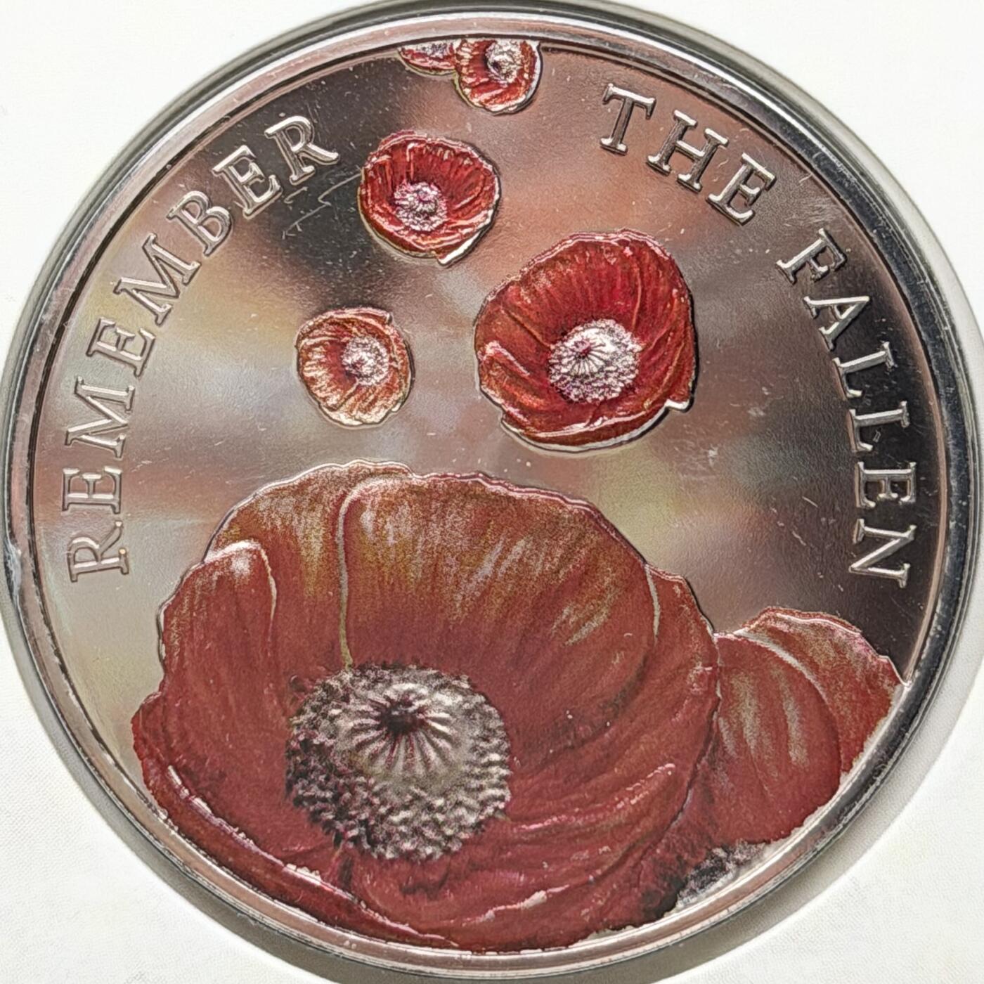 ＜星葵🌻钱币社＞散币克朗场第69期·2月3日发货 奥尔德尼岛2014年将士阵亡日卡装5镑克朗型彩色纪念币