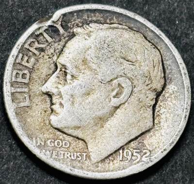 文馨钱币收藏 2026新年第五场（第 291 场）【长期接代拍品】 - 1952 年美国罗斯福 10 美分银币，2.5 克 900 银，