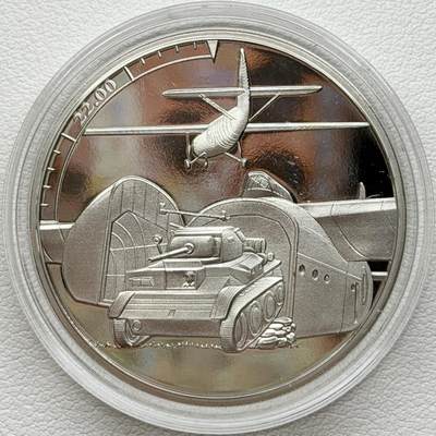 ＜星葵🌻钱币社＞散币克朗场第69期·2月3日发货 - <发行量19995·根西岛和泽西岛联合发行>根西岛2019年诺曼底登陆24小时·22点·滑翔机卸载物资5镑克朗型精制纪念币