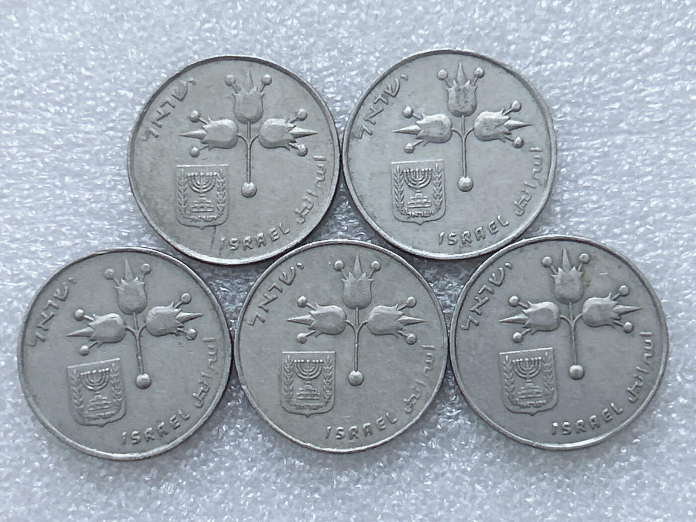 第一海外回流一元起拍收藏 散集专场  第297期 以色列1里拉硬币 5枚