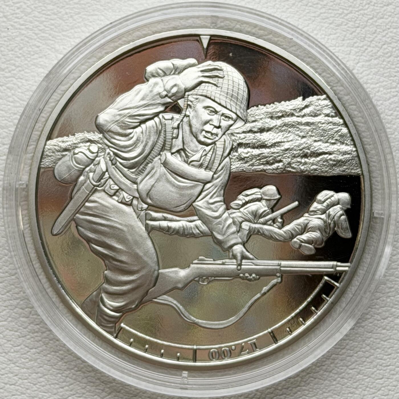 ＜星葵🌻钱币社＞散币克朗场第69期·2月3日发货 泽西岛2019年诺曼底登陆24小时·17点·突袭奥马哈西部阵地5镑克朗型精制纪念币