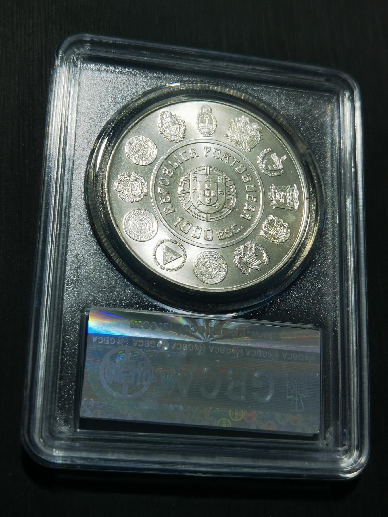 天下钱庄专场欢迎参拍 葡萄牙1000埃斯库多银币