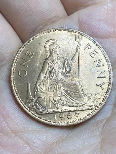 2026年第十六场(总第一百八十五场）外国好品散币场(免佣金) - 原光好品–英国🇬🇧1967年1便士(伊丽莎白二世青年桂冠第二版，普制币关门年)