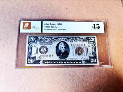 【Blue Auction】世界纸币精拍第781期——18级TOP拍卖/信誉/品质/专业/高效💫 - 【无47】美国1934年20美金 夏威夷券 最高面值少见 TQG45