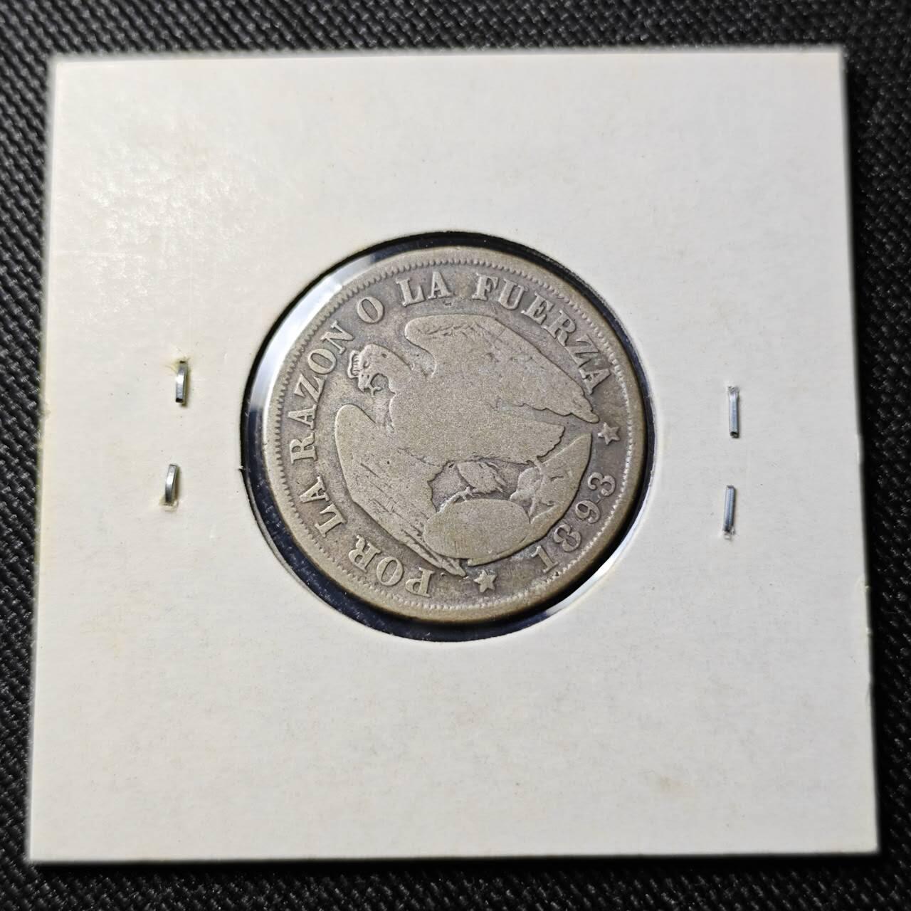 KK钱币收藏小铺  第398期 百期特拍（四拍之二） 2月预留时间 周末发货  1893智利20分银币