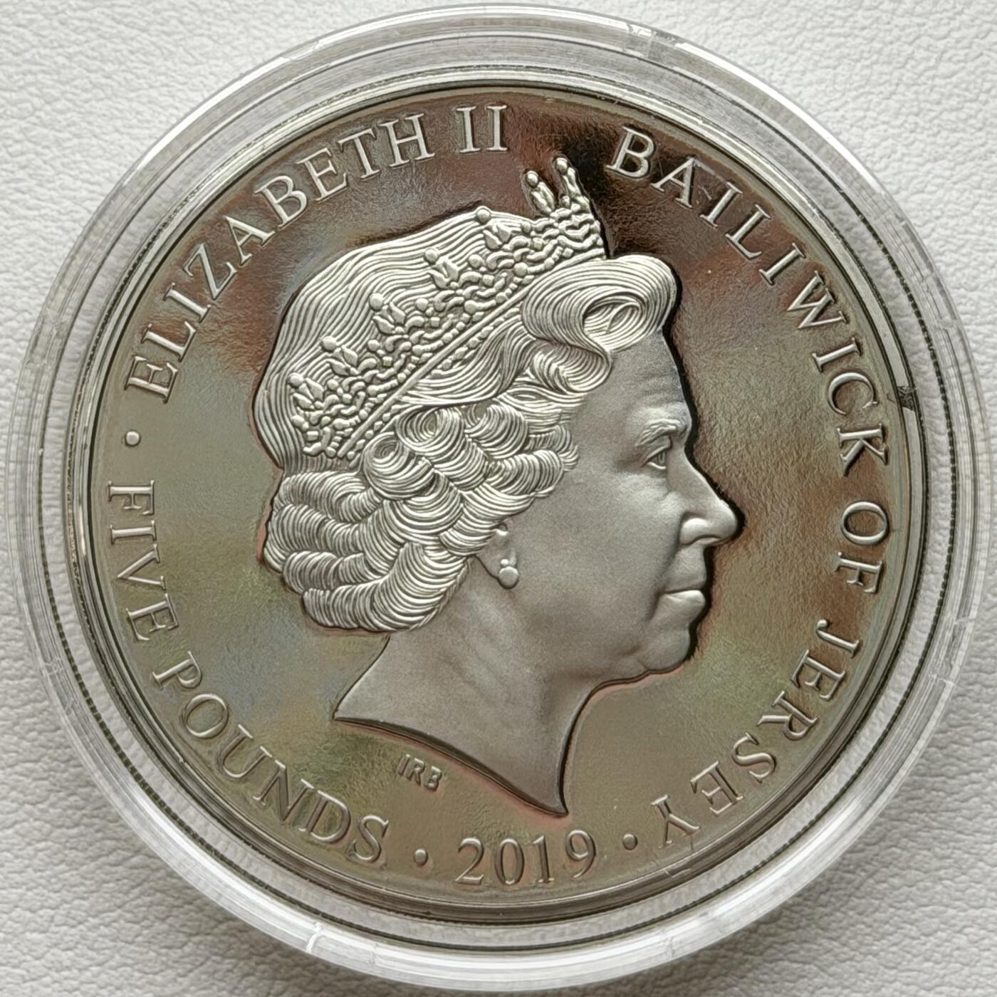 ＜星葵🌻钱币社＞散币克朗场第69期·2月3日发货 泽西岛2019年诺曼底登陆24小时·联盟军部队成功登陆解放开始5镑克朗型精制纪念币