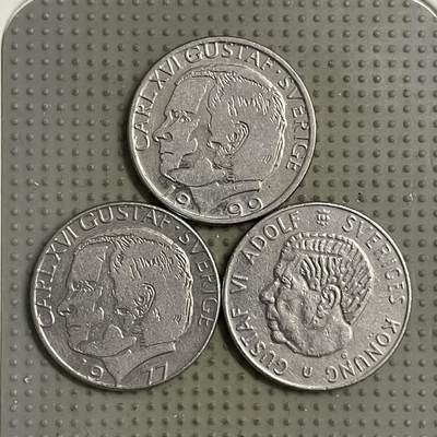 2026年第19场各国散币拍卖（总第169场） - 瑞典1克朗3枚