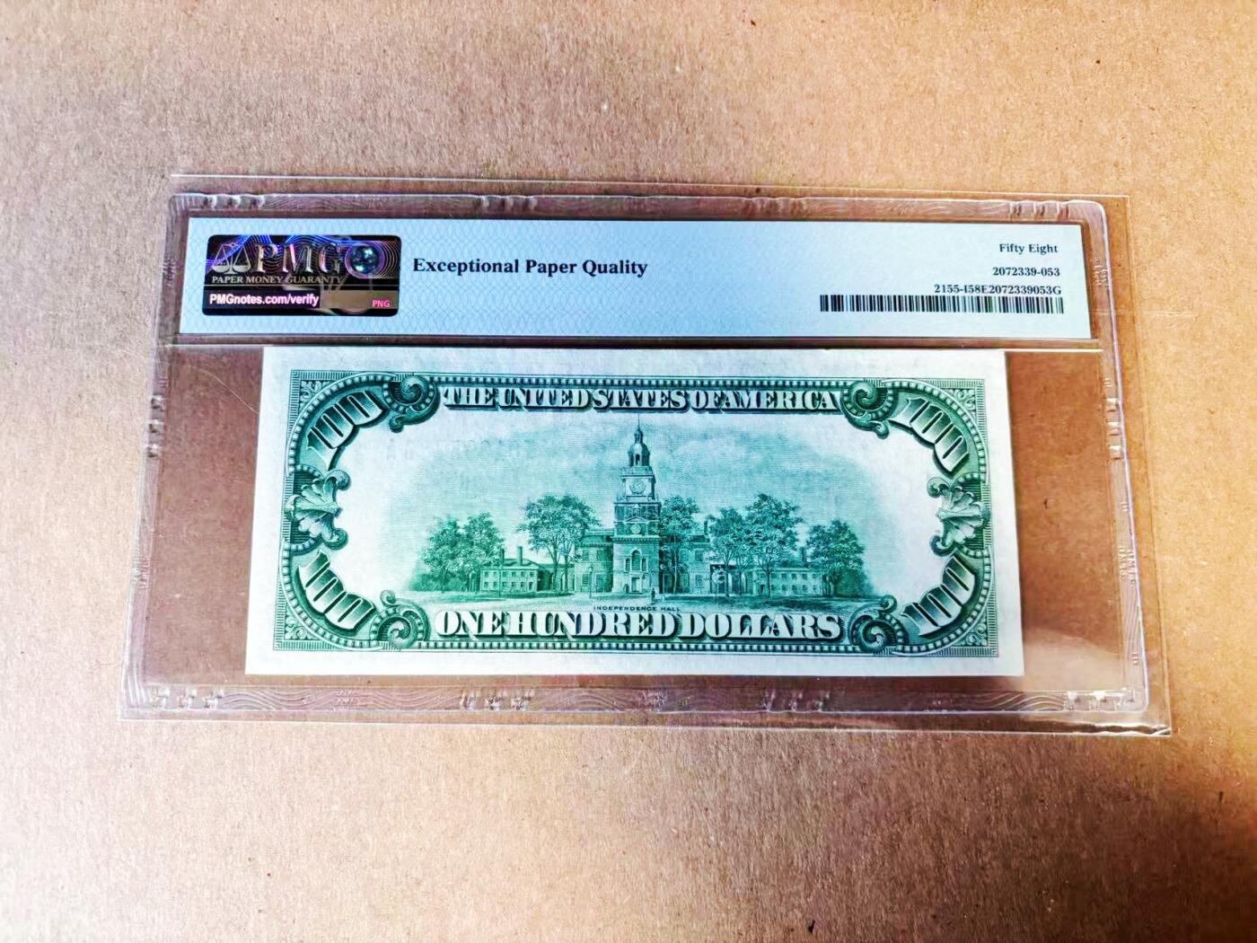 【Blue Auction】世界纸币精拍第781期——18级TOP拍卖/信誉/品质/专业/高效💫 美国 1934年100美金  PMG58EPQ 少见明尼阿波利斯版