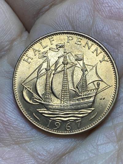 2026年第十六场(总第一百八十五场）外国好品散币场(免佣金) - 原光好品–英国🇬🇧1967年半便士(伊丽莎白二世青年桂冠第二版，普制币关门年)
