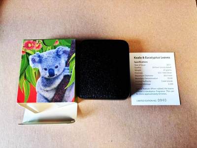 【Blue Auction】世界纸币精拍第781期——18级TOP拍卖/信誉/品质/专业/高效💫 - 【带盒带证书】库克群岛 2011年含25克925银 彩色考拉银币